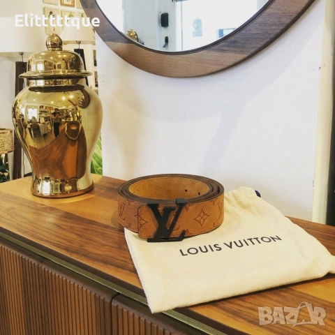 колан от естествена кожа в кутия Louis Vuitton 4см