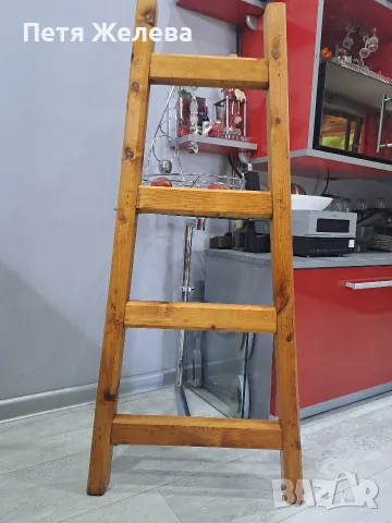 Масивна дървена стълба 1м