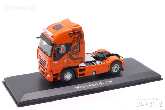 IVECO STRALIS 500 влекач 2008 - мащаб 1:43 на Hachette моделът е нов в блистер, снимка 4 - Колекции - 54695912