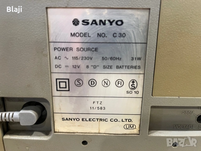 Касетофон Sanyo, снимка 11 - Радиокасетофони, транзистори - 54911525
