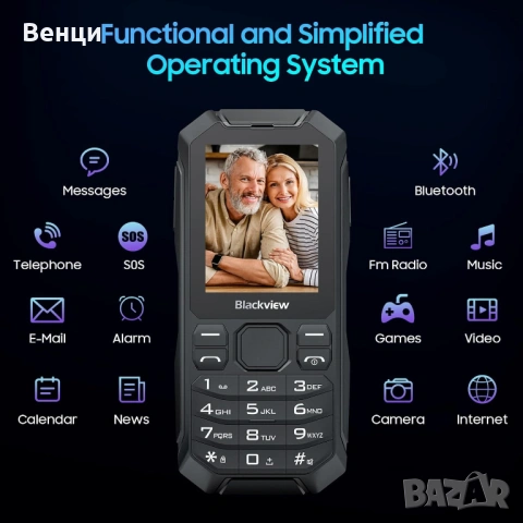 Телефон с копчета Blackview N1000 IP68,IP69K, снимка 2 - Други - 54240301