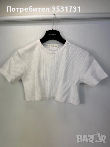 The Frankie Shop скъсена бяла памучна тениска