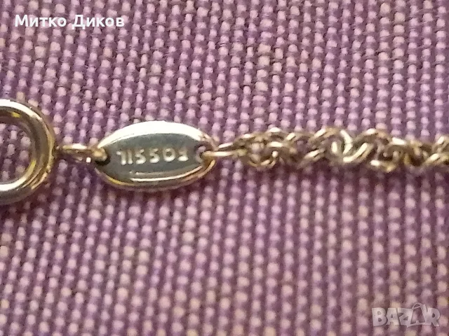 Fossil ново марково колие стомана Станлес  Стийл с камъни , снимка 4 - Колиета, медальони, синджири - 55692332