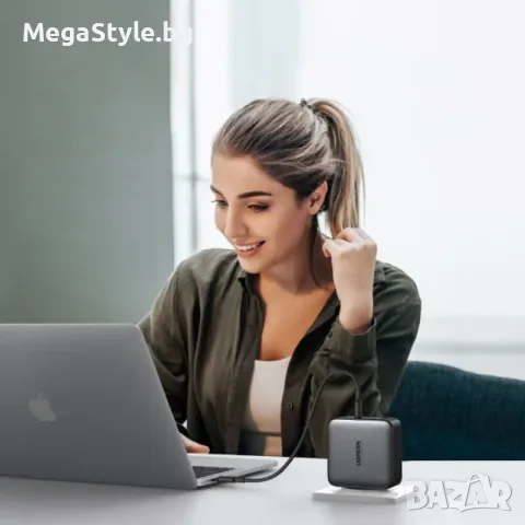 Захранване за ел. мрежа за лаптопи, смартфони и таблети с USB и 3xUSB-C изходи с технология за бързо, снимка 4 - Оригинални зарядни - 55306301