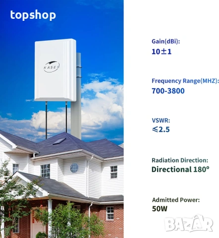 Мощна 5G/4G Антена KASER V3 MIMO 12dBi – Пълен комплект за Рутер, 10м кабели, SMA/TS9, Усилвател... , снимка 3 - Приемници и антени - 54237859