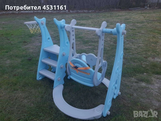 Игрален център: люлка, пързалка, баскетболен кош, снимка 2 - Други - 55137685