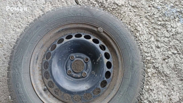 Джанти за WV R15 4х100 със зимни гуми 195х65х15 DOT 2617 - 80€, снимка 2 - Гуми и джанти - 54540755