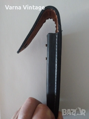 Калъф за сгъваем нож ножка, изработен от дебела естествена кожа, снимка 6 - Ножове - 54132699