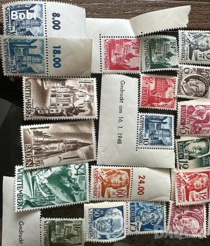 Немски колекционерски лот пощенски марки 1947-48г, снимка 3 - Филателия - 55526316