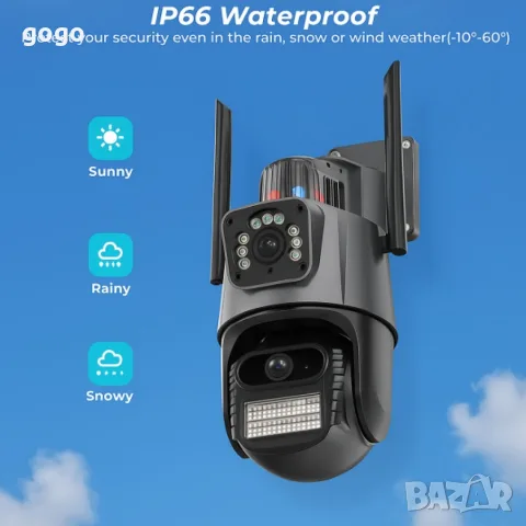 Двойна Smart WiFi безжична IP 6MPX камера 15108 + Подарък Карта памет HIKSEMI NEO 64GB 24369, снимка 6 - IP камери - 55528813