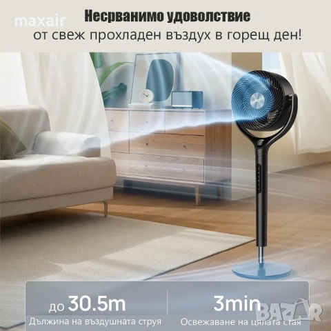Вентилатор Dreo TurboPoly™ Fan 362, 3D завъртане до 120 градуса*Гаранция 2 години, снимка 3 - Вентилатори - 54891934