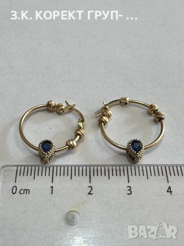 Златни дамски обеци 14K – 2,34гр, снимка 3 - Обеци - 55120795