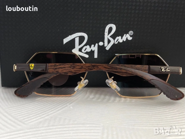 Ray Ban Ferrari Mъжки слънчеви очила осмоъгълни с поляризация, снимка 12 - Слънчеви и диоптрични очила - 55148994