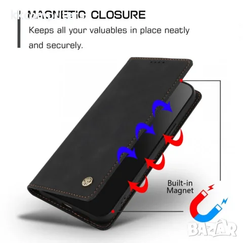 За ZTE nubia Air Pro 5G HX RFID Кожен Калъф Тефтер със Стойка, Портфейл и Скрийн Протектор – 4 цвята, снимка 3 - Калъфи, кейсове - 55376626