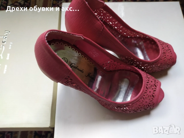Розови сандали на висок ток 37 номер обувани веднъж, снимка 2 - Сандали - 54496273