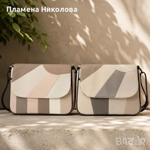 Стилна дамска чанта през рамо в пастелни цветове - Компактна и удобна, снимка 4 - Чанти - 55574601