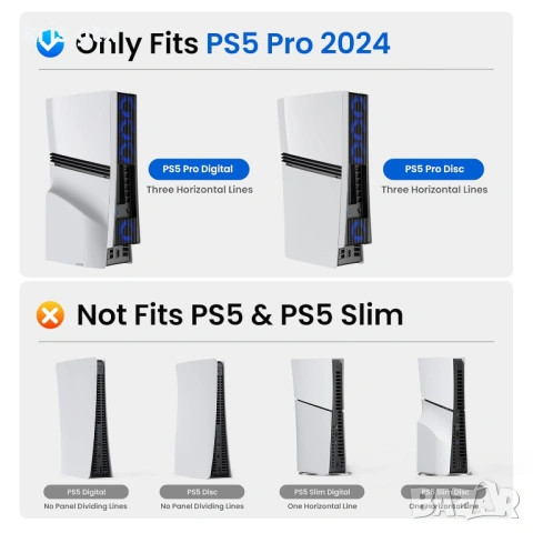KIWIHOME подобре охлаждащ вентилатор за PS5 Pro с 4 вентилатора , снимка 6 - PlayStation конзоли - 54392128