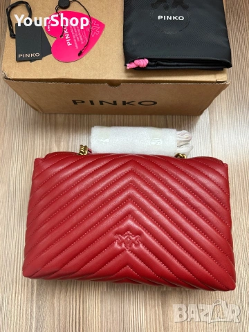 Чисто нова чанта на PINKO Love Lady Puff V Quilt в червен цвят, снимка 5 - Чанти - 54714481