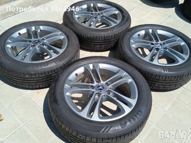 Оригинални джанти Мерцедес 17" 5х112 Mercedes 5x112 с гуми 205/55/17 дот1525 нови комплект , снимка 6 - Гуми и джанти - 55038630