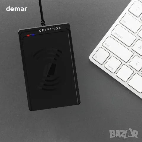 NFC безконтактен четец за смарт карти USB-C за FIDO2 и MIFARE, ISO 14443, USB-A адаптер, снимка 5 - Друга електроника - 55569353