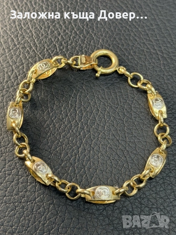 Златна гривна Chanel Шанел 14 карата 585 zlatna grivna  gold , снимка 4 - Гривни - 55450930