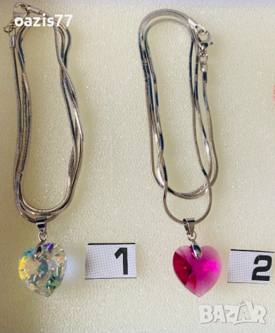 Бижута с кристали SWAROVSKI. Колиета 2 бр. по € 18/бр. и к-т колие и обици за € 14, гривна подарък, снимка 4 - Колиета, медальони, синджири - 54174305