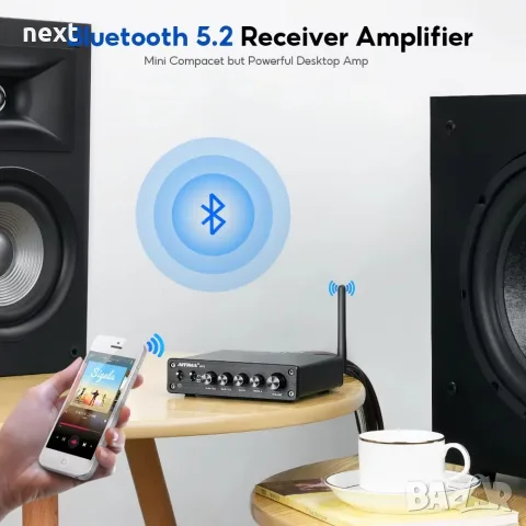 Усилвател  AIYIMA A03 Class D 2.1 Amplifier TPA3116D2 Bluetooth 5.0 2x50W, снимка 7 - Ресийвъри, усилватели, смесителни пултове - 53947634