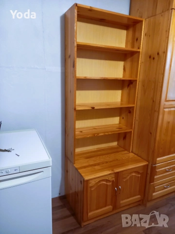 Шкаф с библиотека от масивен чам 184х70х50 см, снимка 2 - Шкафове - 55143124