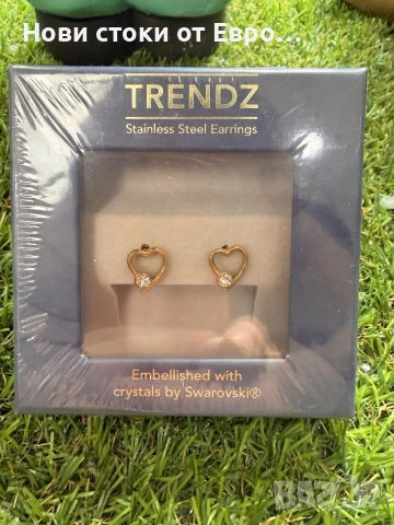 Позлатени обеци с кристали Swarovski 