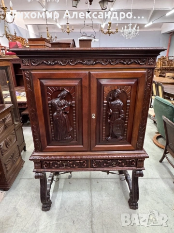 Уникален бар - шкаф от дъбов масив, снимка 3 - Шкафове - 54118202