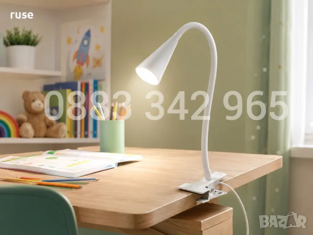 НОВИ! Настолна LED лампа с щипка 51.8 см два цвята!, снимка 10 - Настолни лампи - 55678153