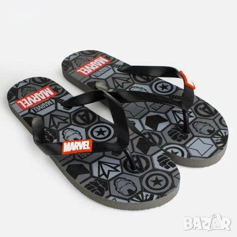 Мъжки джапанки сиви Marvel удобни летни flip flops_1260459, снимка 2 - Джапанки - 54751803