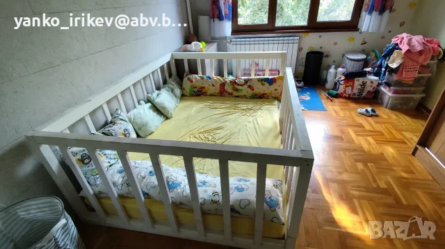 Детско дървено легло Монтесори 140х190, снимка 3 - Спални и легла - 55337578