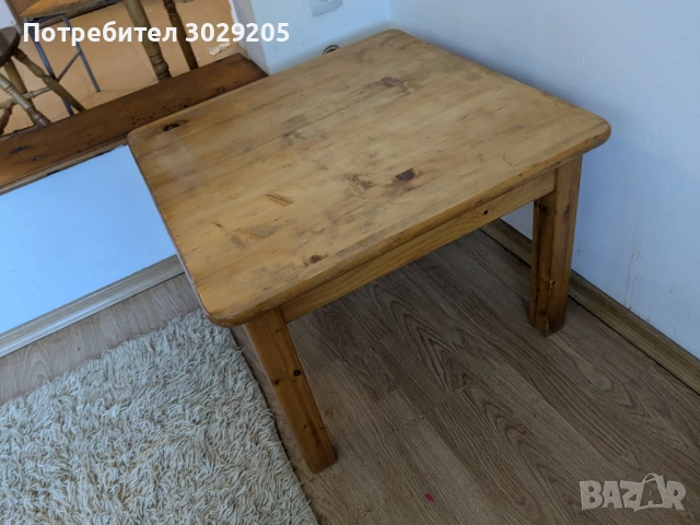 Холна масичка от масив 65/65 см., снимка 2 - Маси - 54852966