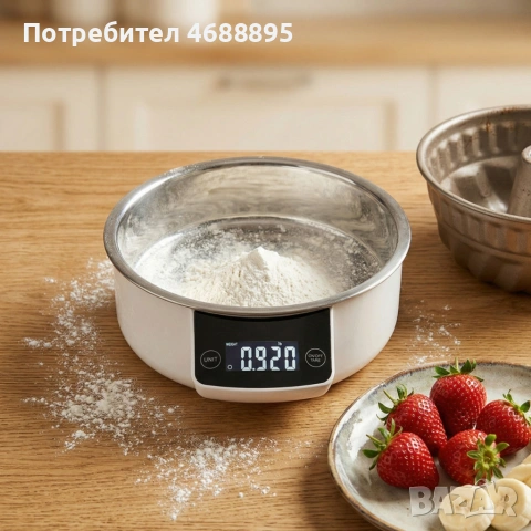 Дигитална кухненска везна до 5 кг – LCD дисплей, купа от неръждаема стомана и ТАРА функция, снимка 2 - Други стоки за дома - 54491141