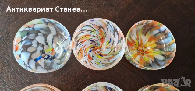 Купички за сладолед от художествено цветно стъкло в стил Мурано, снимка 5 - Други - 55298296