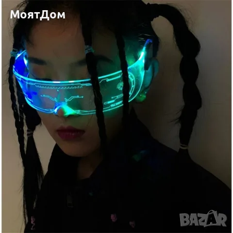 Светещи PARTY LED очила, режим в 7 цвята. Издръжливост на батерия: около 60 минути. , снимка 2 - Други - 55513605