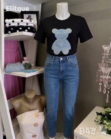 Дамска тениска "Sparkle Bear" в черно