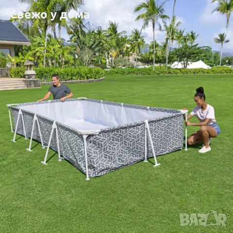 BESTWAY Steel Pro басейн 366x201x66 см с филтърна помпа - 4000 л капацитет, бърз монтаж и здрава мет, снимка 8 - Басейни и аксесоари - 54853934