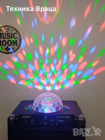 Преносима Bluetooth тонколона ION Party Rocker с вградена светлинна топка за парти ефекти., снимка 2 - Bluetooth тонколони - 55185496