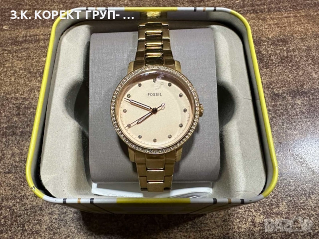 Дамски часовник Fossil ES4288 – 34 мм, Rose Gold, с кутия, снимка 3 - Дамски - 54782350