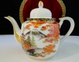 Чайник,кана японски порцелан Satsuma Kazan,злато. , снимка 1
