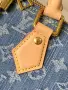 LV/Speedy Bandoulière 30/Denim Blue Дамска Синя Чанта Monogram Деним Плат С Естествена Кожа К. ch54, снимка 5