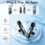 Нови 2 броя Lavalier микрофони AI шумопотискане iPhone Android Vlog USB-C Lightning YouTube TikTok, снимка 5