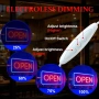 LED неонова табела „OPEN“ за търговски обекти, бар/ресторант (42 см) с верига и димер, снимка 4