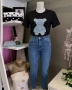 Дамска тениска "Sparkle Bear" в черно, снимка 1