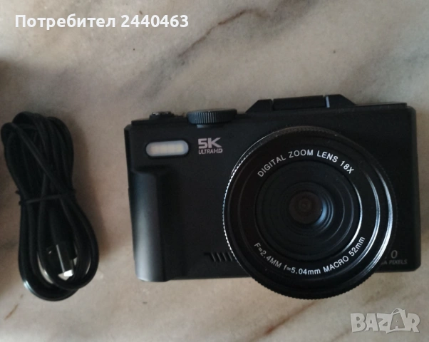 Digital Camera 5K HD, 75MP UHD WiFi Vlogging Camera with 3 Inch Flip Screen, 18X Zoom, фотоапарат, снимка 3 - Фотоапарати - 55156612