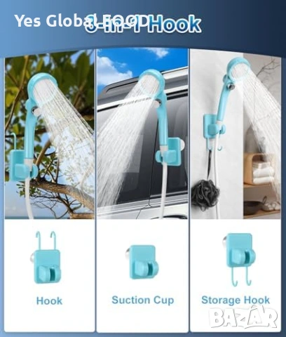 Преносим душ WADEO с батерия 6000mAh и дисплей, снимка 5 - Друга електроника - 54036761