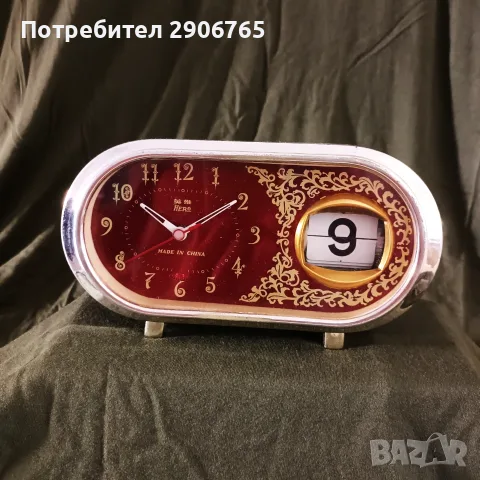 Часовник будилник работещ, снимка 3 - Антикварни и старинни предмети - 55478433