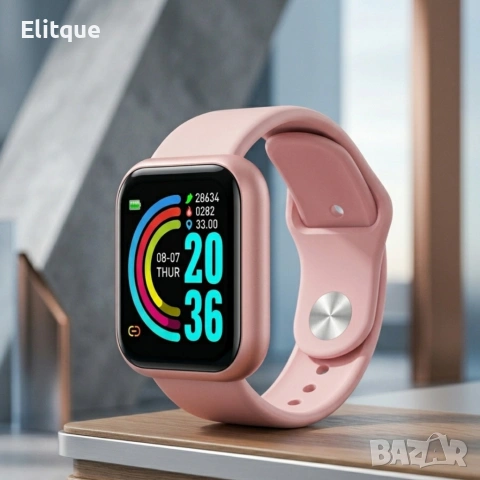 Смарт часовник L18 розов – фитнес тракер с пулс, кръвно, SpO2 и известия от телефон